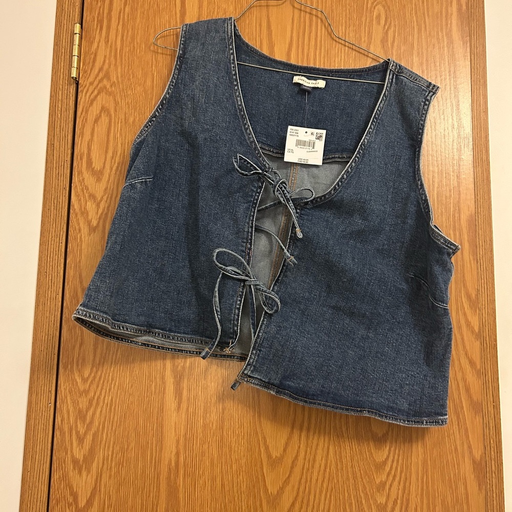 American Eagle Outfitters Blue Denim Vest Top
